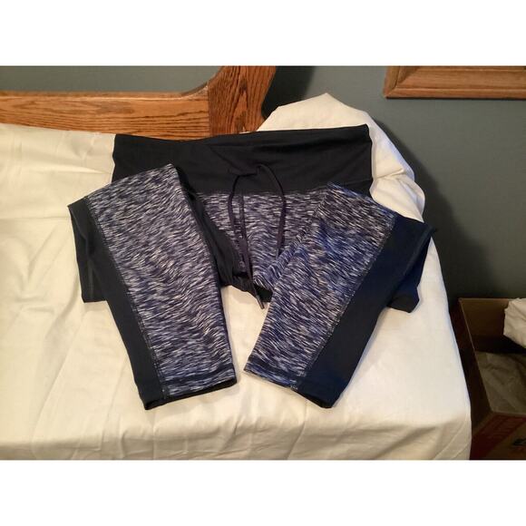 Gap Fit Blue Marble Leggings Women's Medium drawstring Athletic - Picture 6 of 6